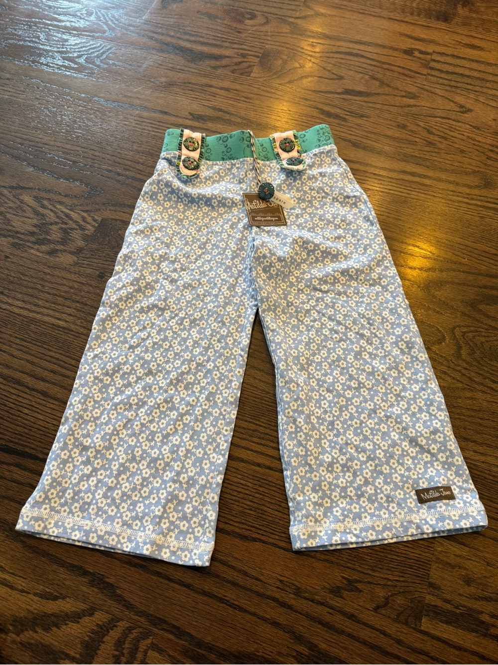 Matilda Jane Teal Floral Waistband Pants